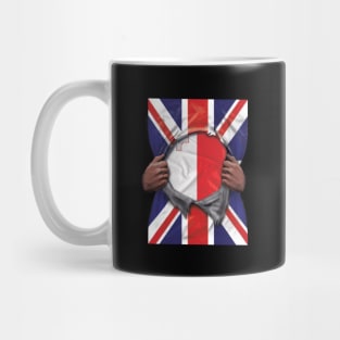 Malta Flag Great Britain Flag Ripped - Gift for Maltese From Malta Mug